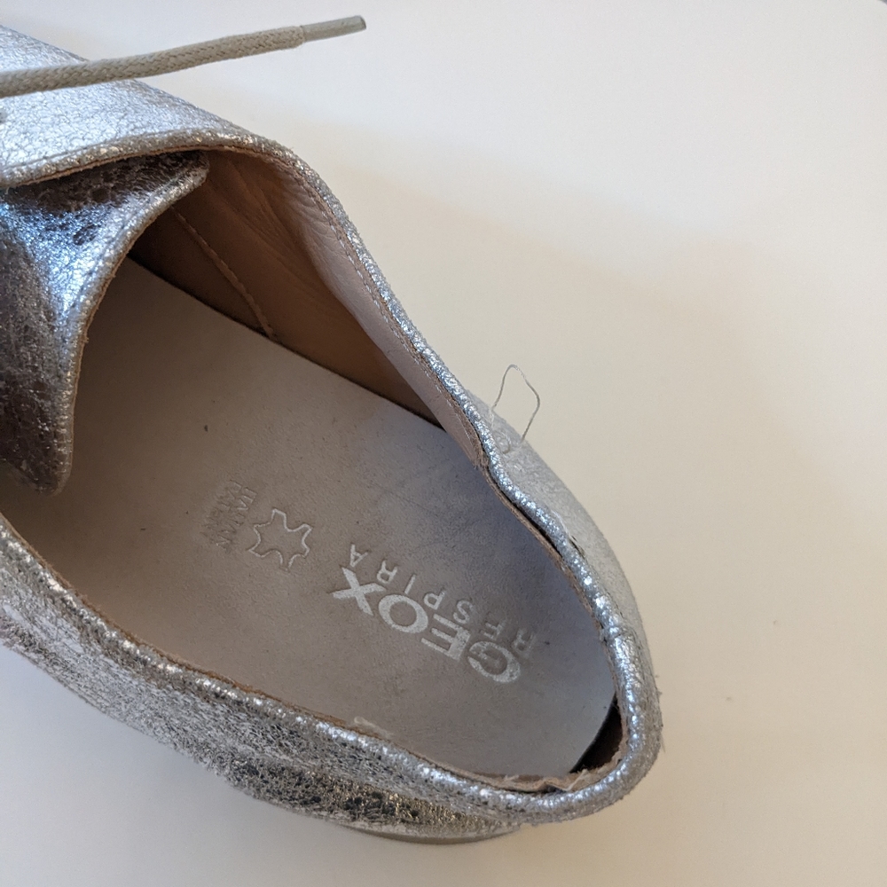 GEOX D MYLUSE LACE-UP SNEAKER IN SILVER - Picture 8 of 9